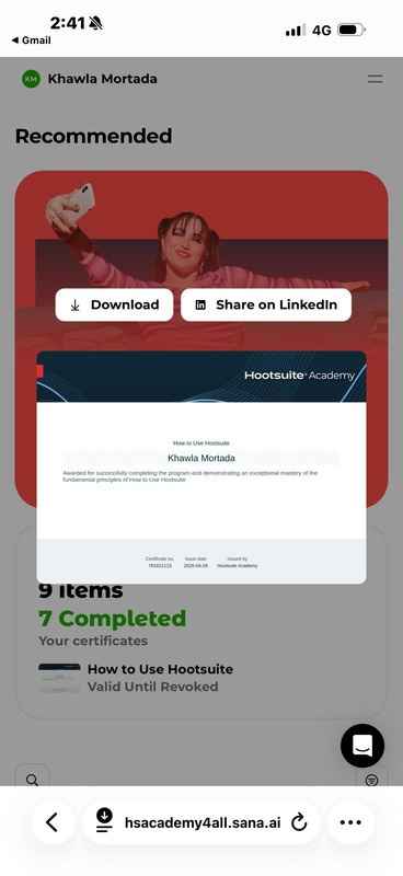 Hootsuite Social Listening certificate — Khawla Mortada