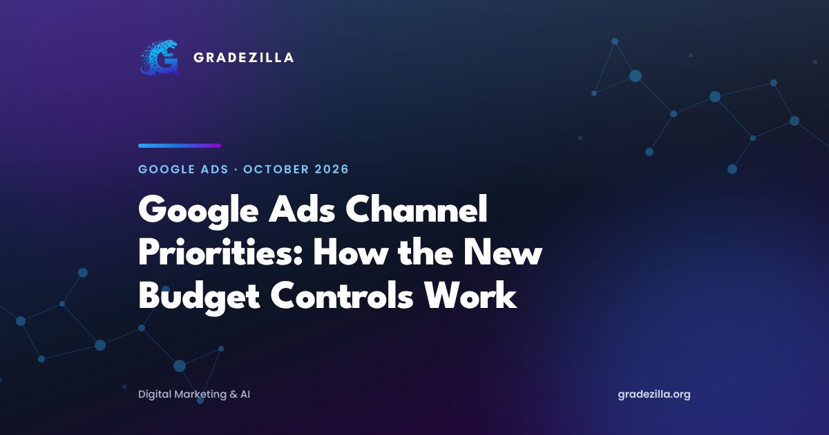 Gradezilla featured image: Google Ads channel priorities and the new budget controls, October 2026