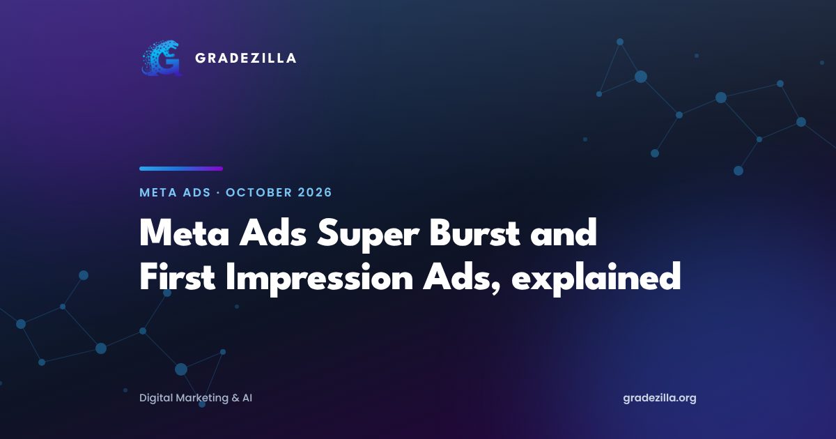 Meta Ads Super Burst and First Impression Ads explained, Gradezilla featured image