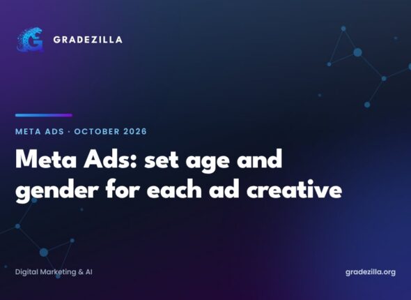 Meta Ads per-creative audience targeting explainer card from Gradezilla